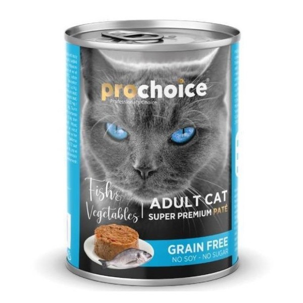 Υγρη Τροφη Γατας Prochoice Grain Free Adult Με Ψάρι & Λαχανικά 400g Υγρη Τροφη Υγρη Τροφη Γατας Prochoice Grain Free Adult Με Ψάρι & Λαχανικά 400g Υγρη Τροφη