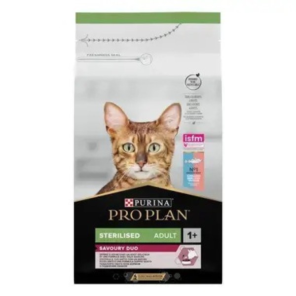 Τροφη Γατας Purina Pro Plan Sterilised Savoury Duo Με Πέστροφα & Μπακαλιάρο 1,5kg Ξηρα τροφη