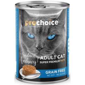Υγρη Τροφη Γατας Prochoice Grain Free Adult Με Σαρδέλα & Αντζούγια 400g Υγρη Τροφη