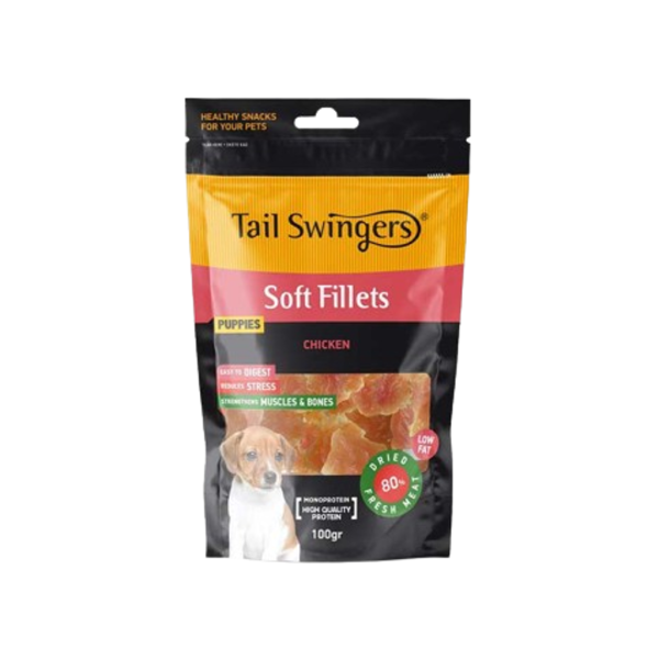 Λιχουδιά Σκύλου Tail Swingers Soft Fillets For Puppies Με Κοτόπουλο 100g Λιχουδιες Λιχουδιά Σκύλου Tail Swingers Soft Fillets For Puppies Με Κοτόπουλο 100g Λιχουδιες