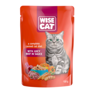  Wise Cat Adult With Juicy Beef In Sauce 100g Υγρη Τροφη