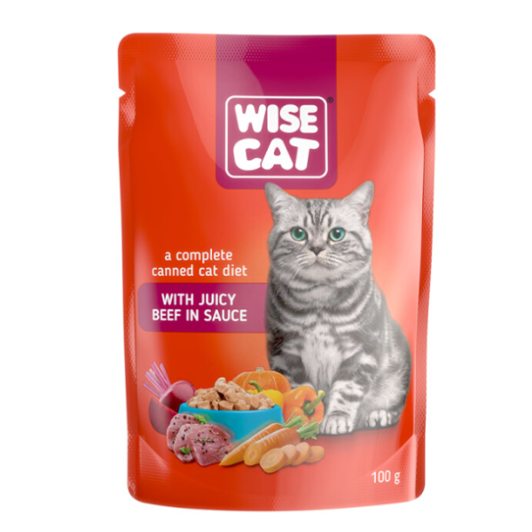  Wise Cat Adult With Juicy Beef In Sauce 100g Υγρη Τροφη
