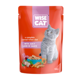 Wise Cat Kitten With Juicy Lamb In Sauce 100g Υγρη Τροφη