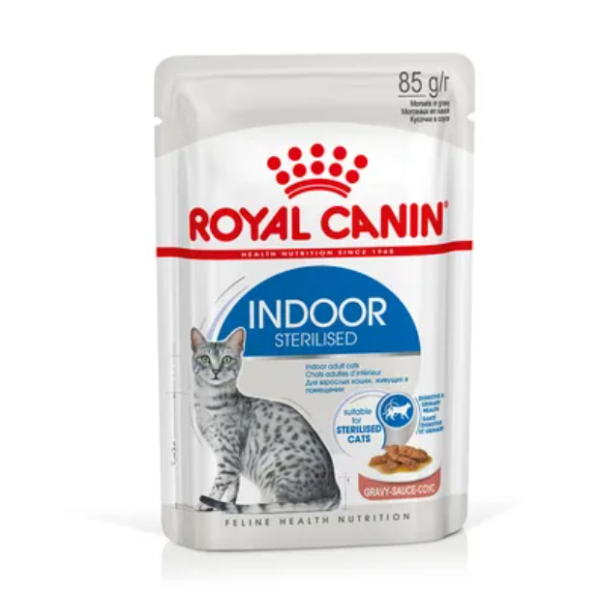 Royal Canin Indoor Sterilised In Gravy 85g Υγρη Τροφη Royal Canin Indoor Sterilised In Gravy 85g Υγρη Τροφη