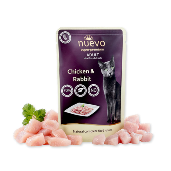  Nuevo Adult Με Κοτόπουλο & Κουνέλι 85gr Υγρη Τροφη