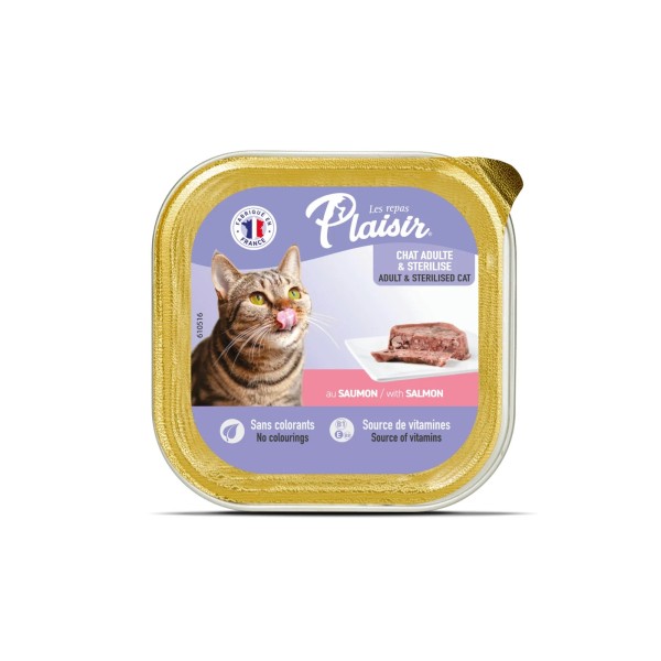 Plaisir Adult Pate Με Σολομό 100g Υγρη Τροφη Plaisir Adult Pate Με Σολομό 100g Υγρη Τροφη