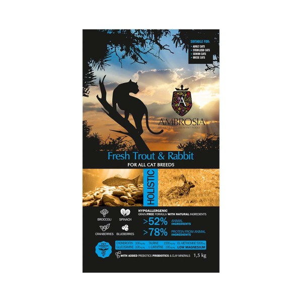 Τροφη Γατας Ambrosia Adult Sterilised Fresh Trout & Rabbit 5kg Ξηρα τροφη Τροφη Γατας Ambrosia Adult Sterilised Fresh Trout & Rabbit 5kg Ξηρα τροφη