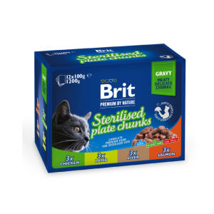 Brit Premium Family Pack Sterilised Plate Chunks 12x100g Υγρη Τροφη